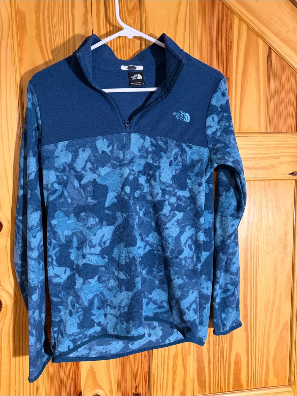 The North Face Womenswear ' Blue Patterned Half-Zip Fleece Pullover
